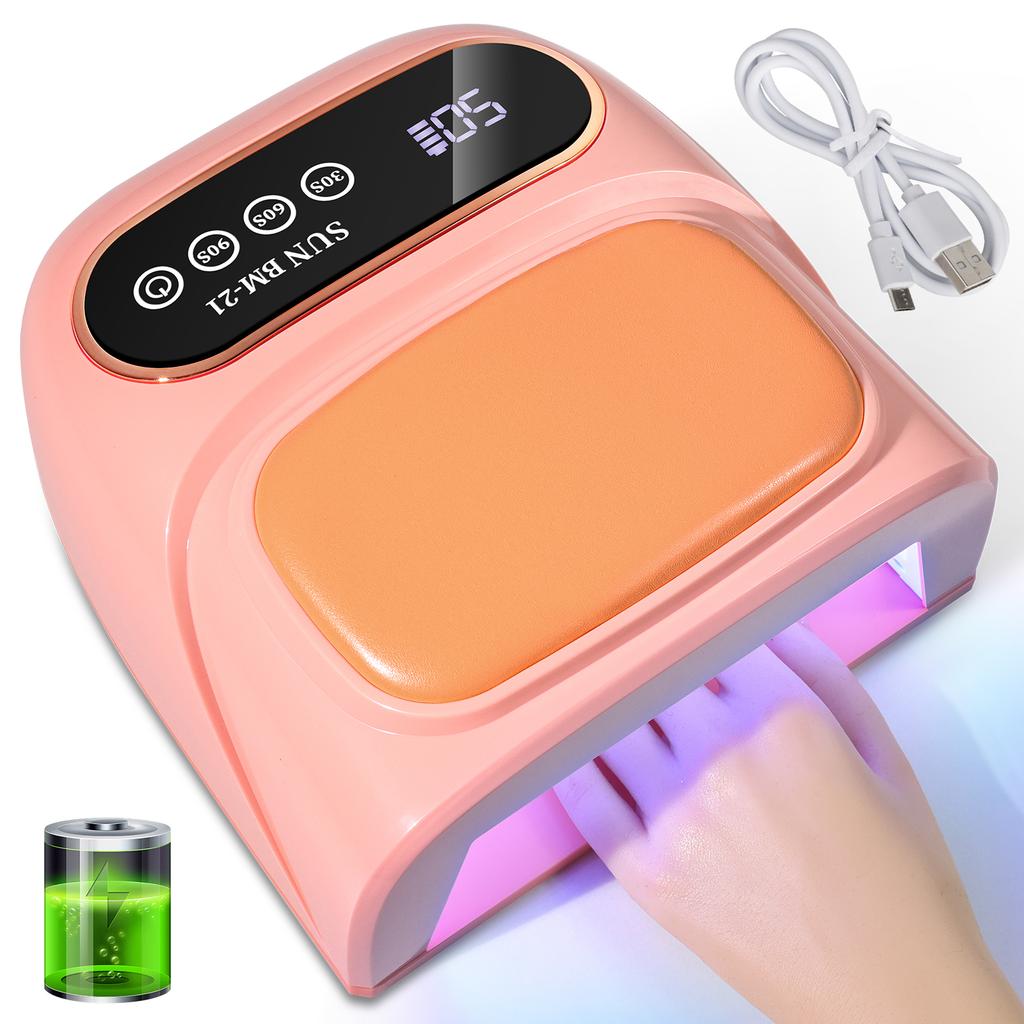 Professional UV LED Nail Lamp 42 Lamp Beads Dryer Rechargeable with LCD Display Gel Curing Light Suitable for Nail Salon Tools