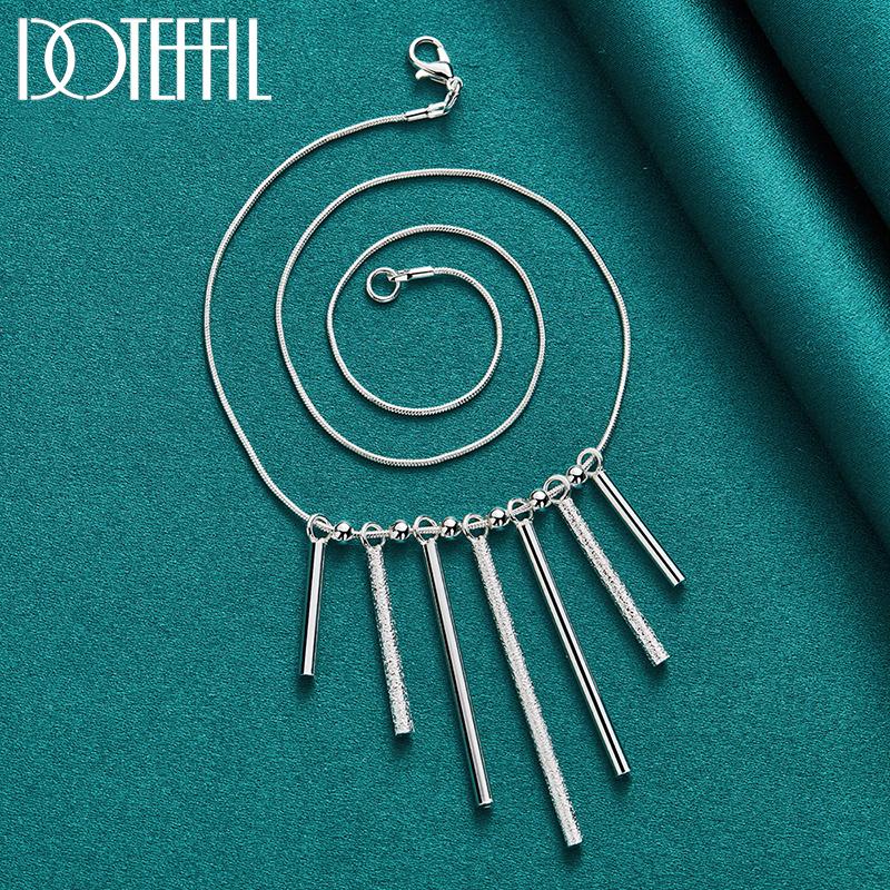 Μόδα κοσμήματα με μακρύ κρεμαστό κολιέ από ασήμι 925