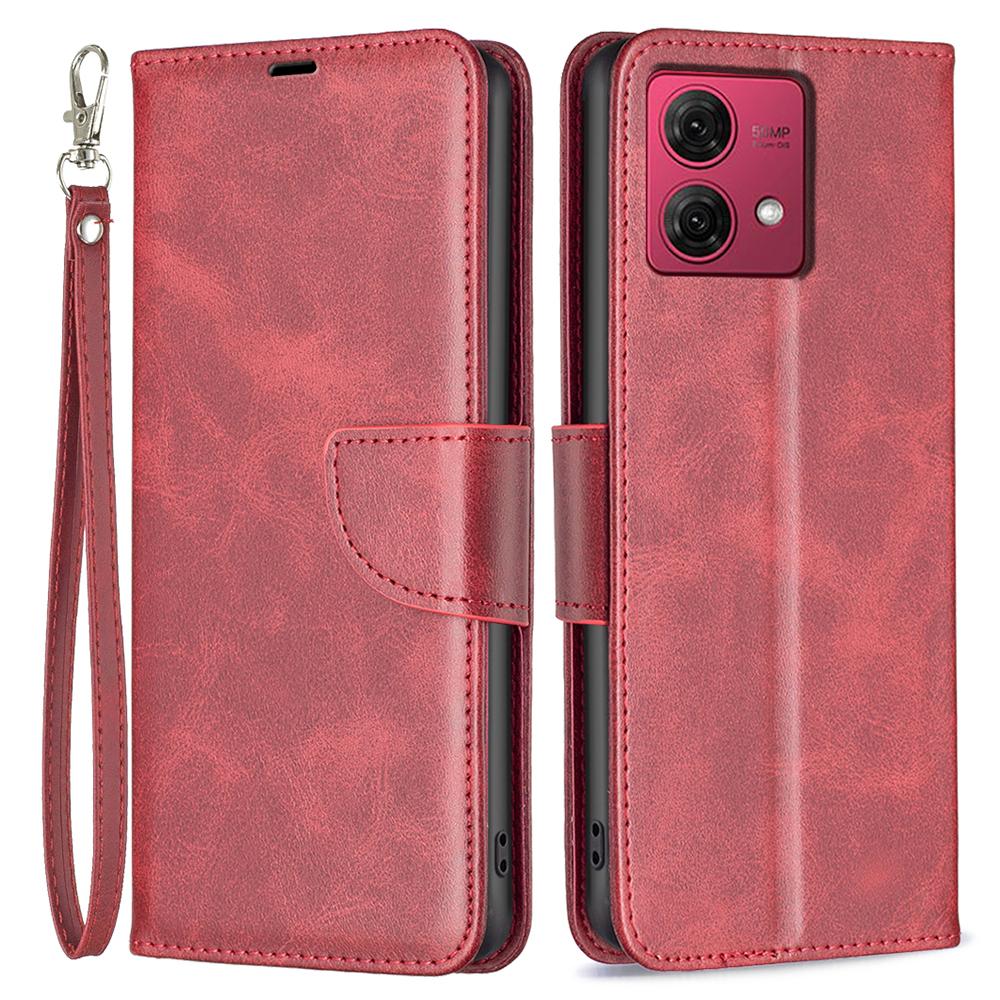 

For Motorola Moto G84 5G Case Anti-Scratch Stand PU Leather Phone Cover Wallet Red