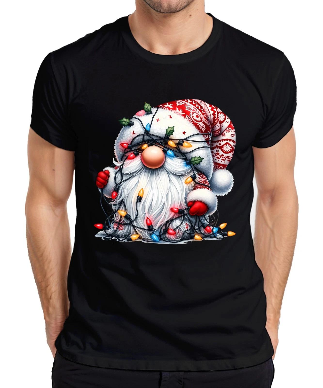 Weihnachtsmann mit Lichtern festlich Geschenkidee Weihnachten Herren T-Shirt XXL