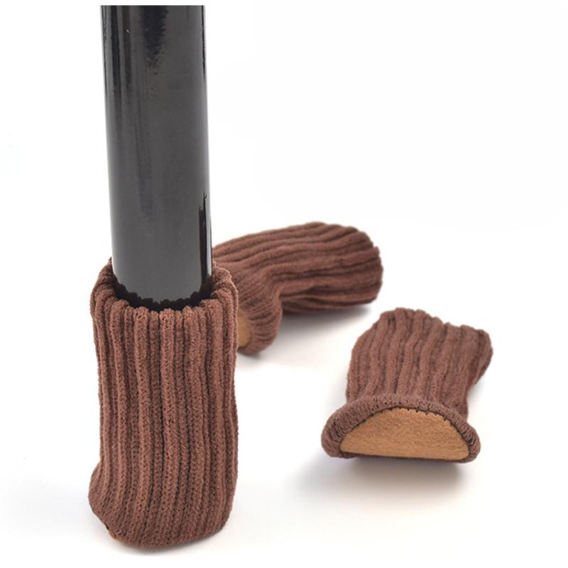 

1/4/8/16 шт. вязаные носки для ножек стульев, мебельные ножки для столов, защитные накладки на пол, накладки для защиты пола 1PC коричневый