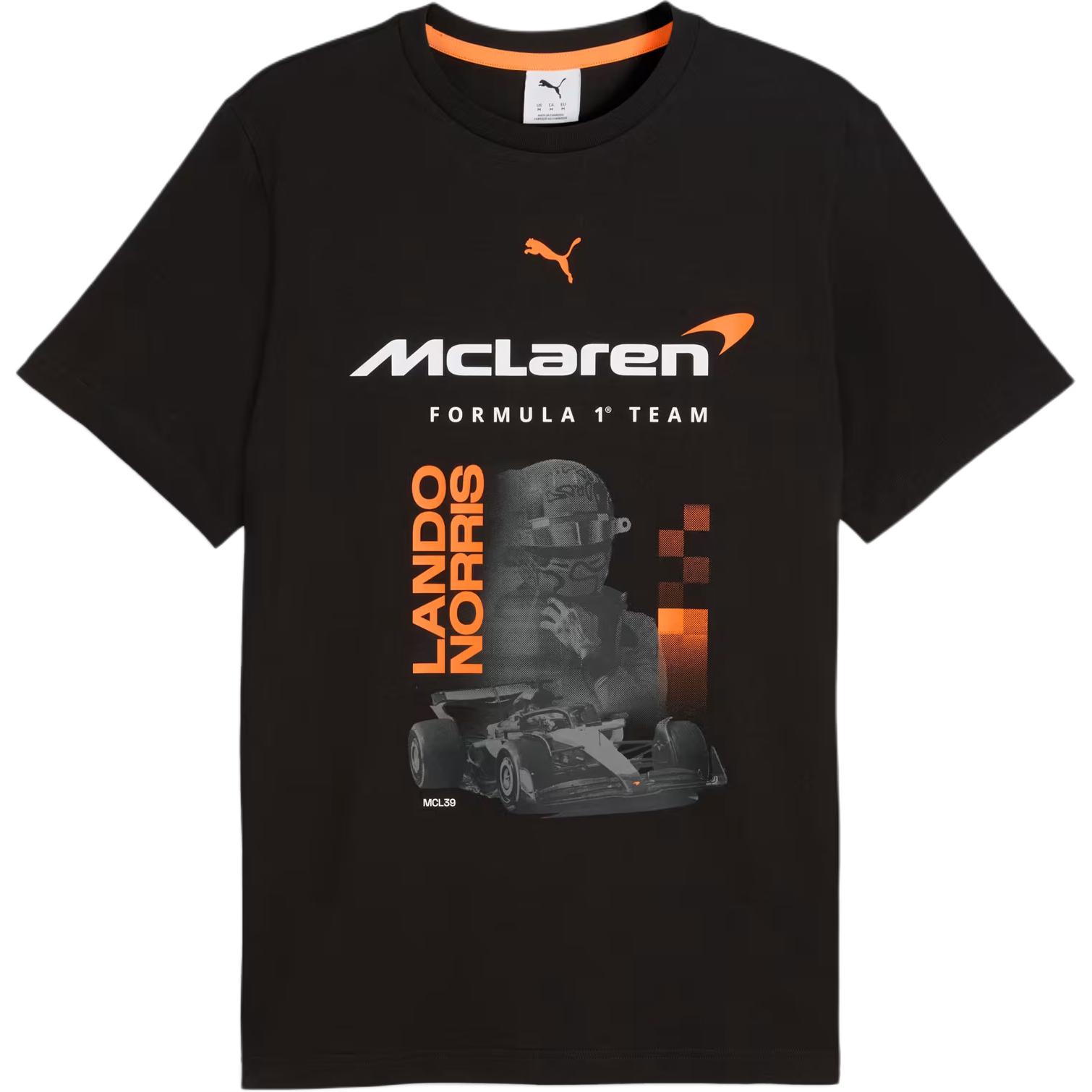 Puma X McLaren Норрис Круглый вырез Вязаная футболка с коротким рукавом Мужские Топы 637451-01 XS