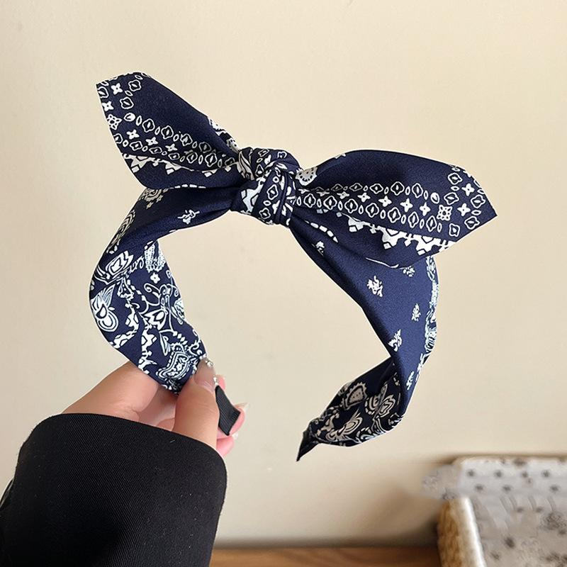 1/2pcs Elegant Fabric Wide Cashew Print Headband for Woman Retro Wear When Going Out Hair Band Girl's Face Washing Headb