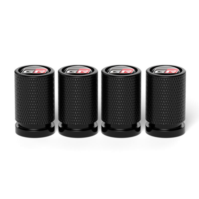 

4 Pcs Car Tire Valve Stem Caps Dustproof Waterproof for Toyota GR Racing Yaris 86 Corolla Hilux Supra C-HR Exterior Accessories чорний