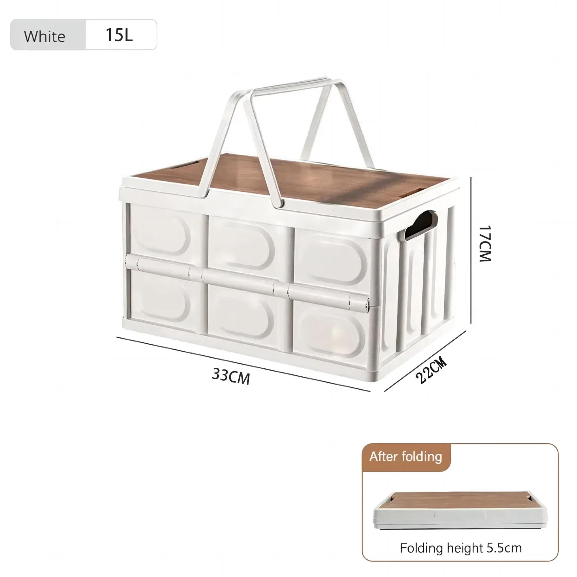 15L/35L/55L Outdoors Storage Box Portable Foldable Camping Box with Handle Large Capacity Foldable Box Multifunctional Table