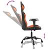 Gaming Chair with Massage Function Black and Orange Faux Leather