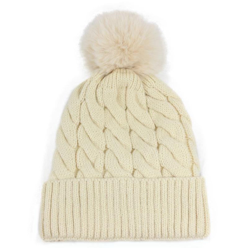 Autumn and Winter New Wool Hat Women's Knitted Hat Twist Pattern European and American Fashion Velvet Thickened Winter Warm Hat