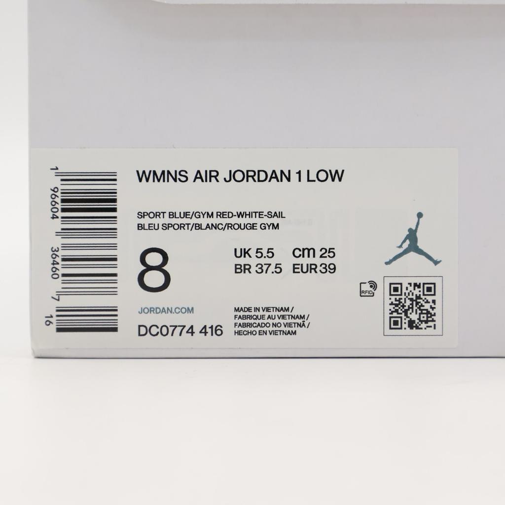 DC0774-416 Nike Air Jordan 1 Low Sport Blue Gym Red Sail White (Women's)