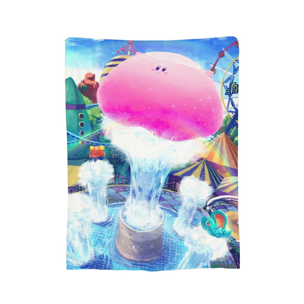 Cartoon K-Kirbys Blankets Coral Fleece Plush Print  Breathable Warm Throw Blankets for Bed Office Bedspreads