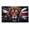 Prémiová britská tapiserie s hlavou lva a vlajkou Union Jack, nástěnná dekorace, královský znak, prapor, dárek se 4 kroužky