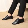 Men Modern Dance Shoes Waltz Dance Shoes Low Heel Square Dance Bright Leather Soft Bottom Fur Sole Boy Sneakers