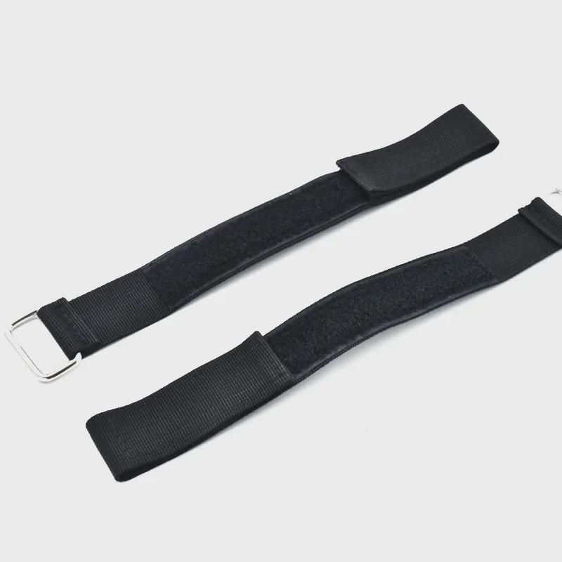 Braided Cargo Strap with Reverse Metal Buckle and Velcro, 2cm Wide