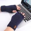 Winter Alpaca Wool Fingerless Gloves for Men, Women, Students - Ideal for Cycling and Writing