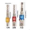 Hex Socket Adapter Set 1/4",3/8",1/2"Hex Shank Electric Screwdriver Attachment for Power