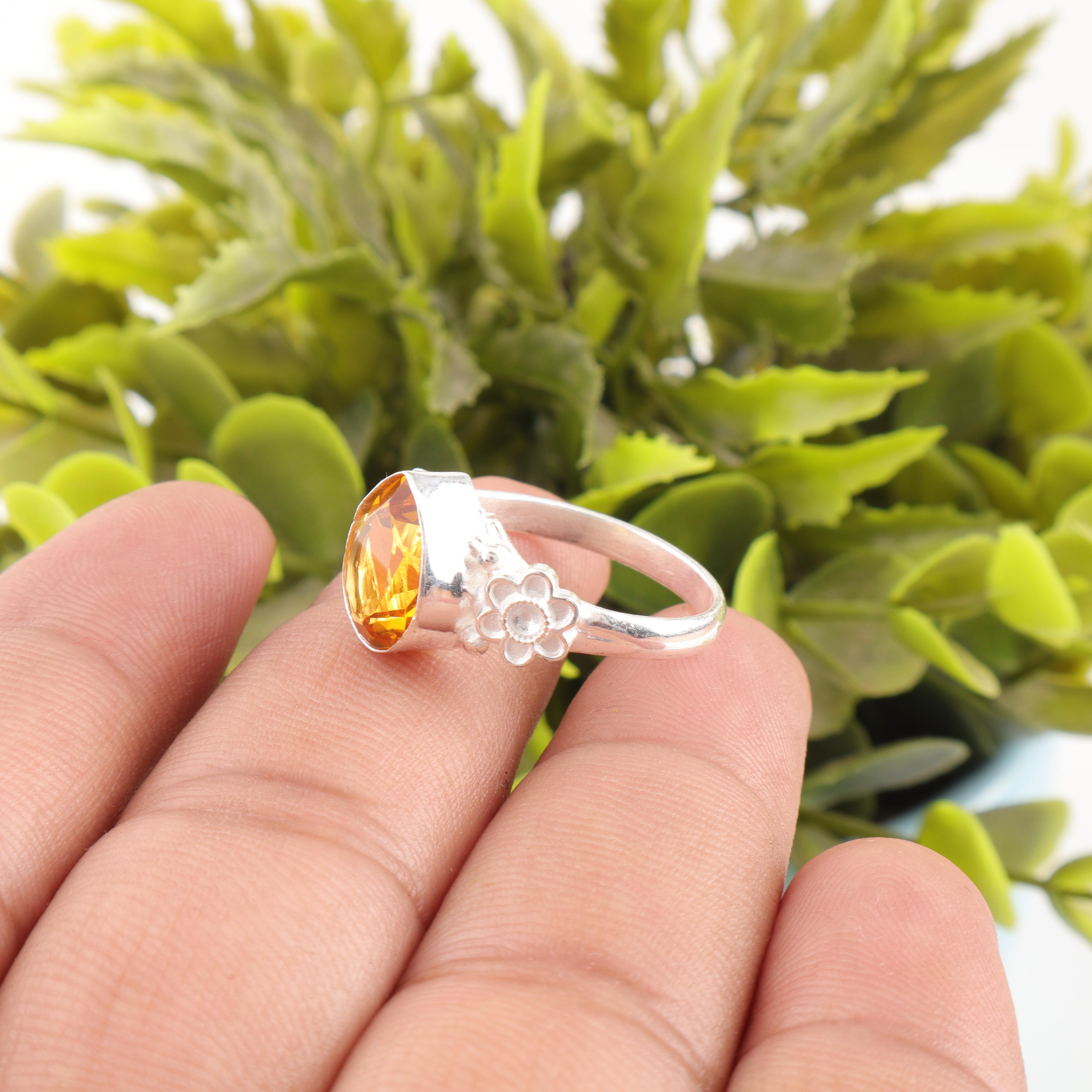 

Украшения с цитрином, Кольцо из стерлингового серебра 925 пробы, Очаровательные серебряные украшения с цитрином, Кольцо ручной работы для свадебного подарка 10 оранжевый