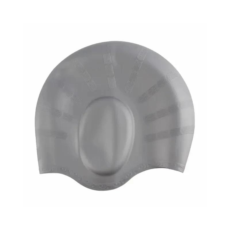 

Силиконовая шапочка для плавания для мужчин и женщин, водонепроницаемая шапочка для плавания с защитой ушей, шапочка для плавания, принадлежности для дайвинга серый