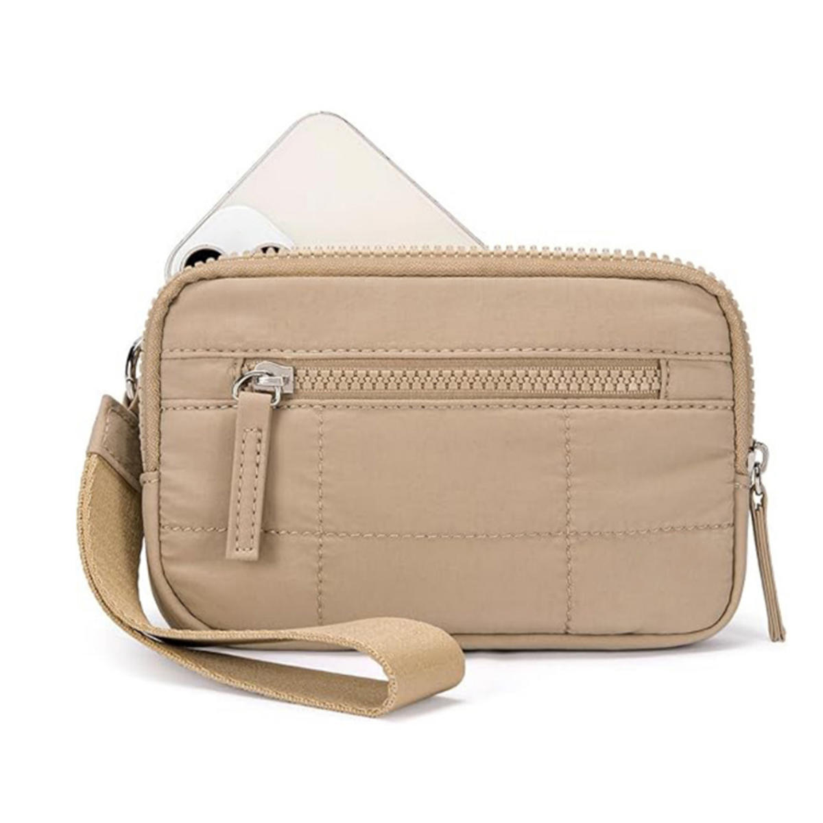 

Puffer Wristlet Wallets for Women Nylon Quilted Wallet Purse for Travel Credit Card Holder Phone Organizer one size хаки