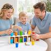 Kids Memory Challenge Toy Bottle Color Matching Board Game, with 14 Colorful Bottles & Wooden Recognition Game Storage Rack, 2-4 Players Family Night