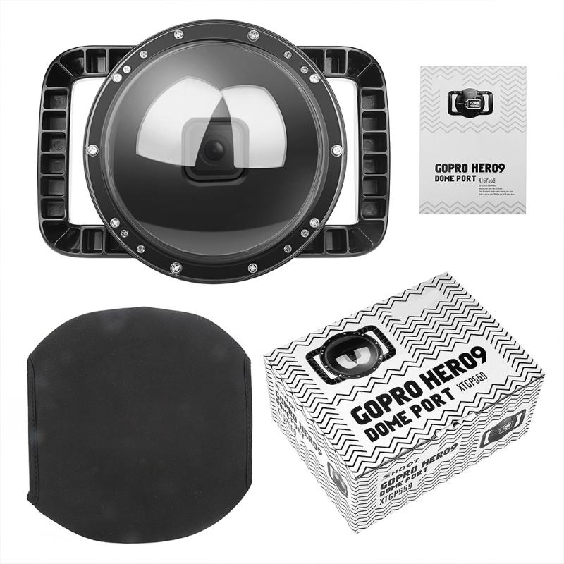 Dome Port for  9 Sport Camera Accessories, Waterproof Dome with 12 Pcs Anti-fog Inserts for  9  Underwater