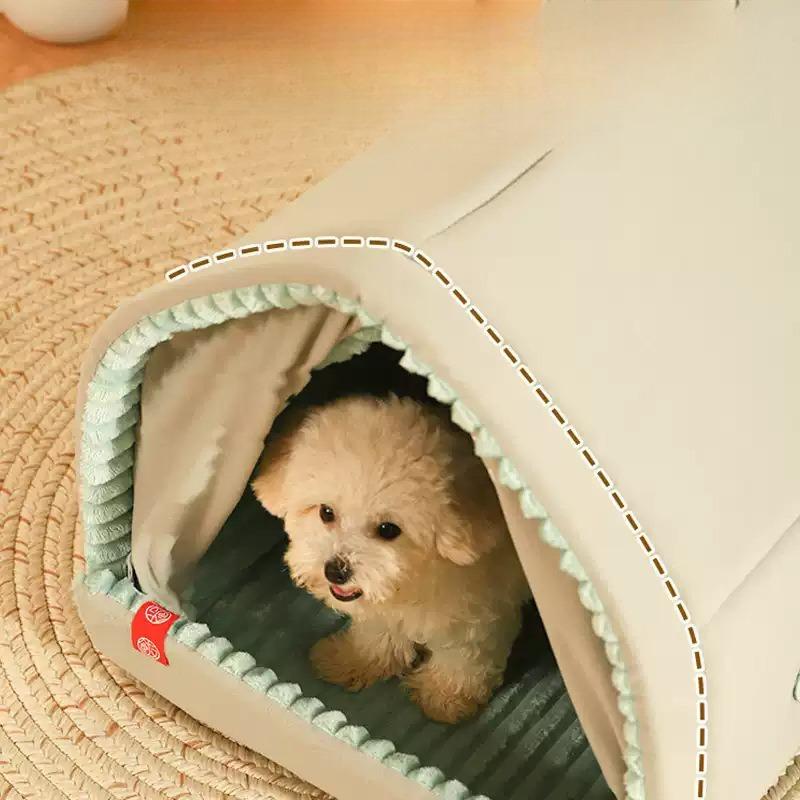 Winter Warm Thick Dog Bed Enclosed Spacious Large Space Pet Dog Bed Suitable for All Seasons Soft and Comfortable Cat Tent