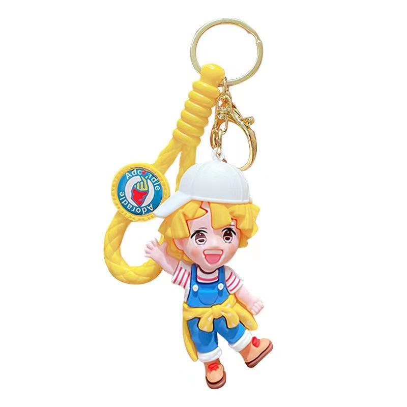 Cartoon Kreativer Geist Tötendes Schwert Dreidimensionale Figur Schlüsselanhänger Lustiger Schulranzen Anhänger Auto Schlüsselanhänger Geschenk