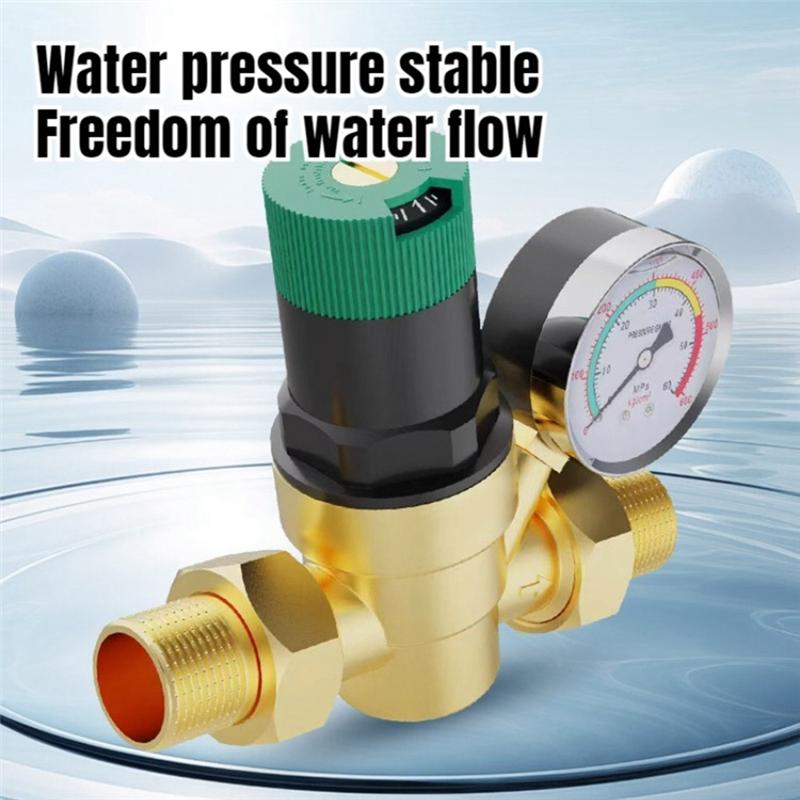 A84X-For Household RV Tap Water Pressure Reducing Valve Brass DN20 2-Way Rotary Pressure Regulator