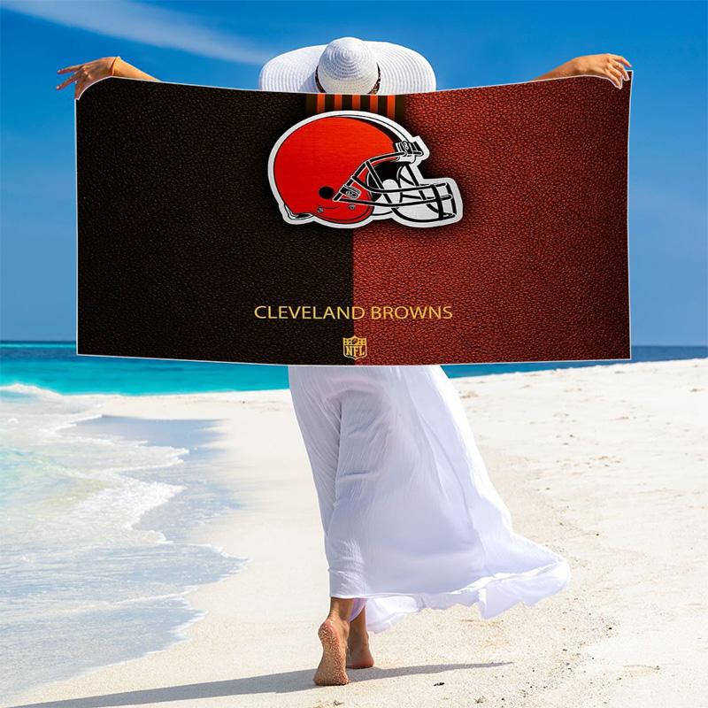 Cleveland Browns Print Beach Towel, Large Soft Quick Dry Towel for Beach Camping Swimming