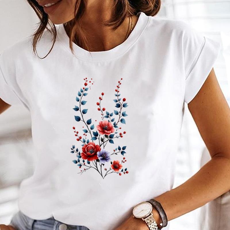 (Asian Size) butterfly style cute Clothing Casual T Shirt Fashion Women Tee Top Printed Lady Female Graphic  Short Sleeve T-shirts