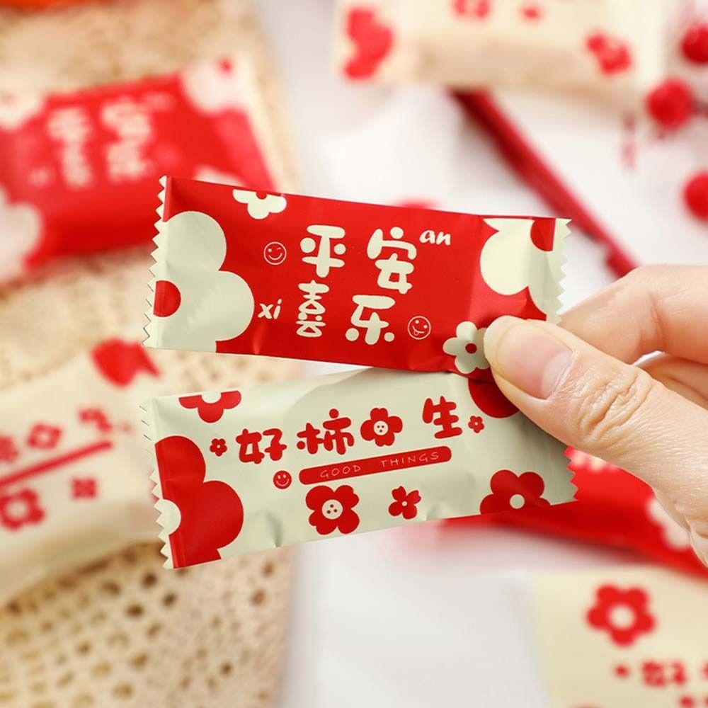 100pcs Handmade Snowflake Crisp Packaging Bag Transparent New Year Sealing Bag Snack