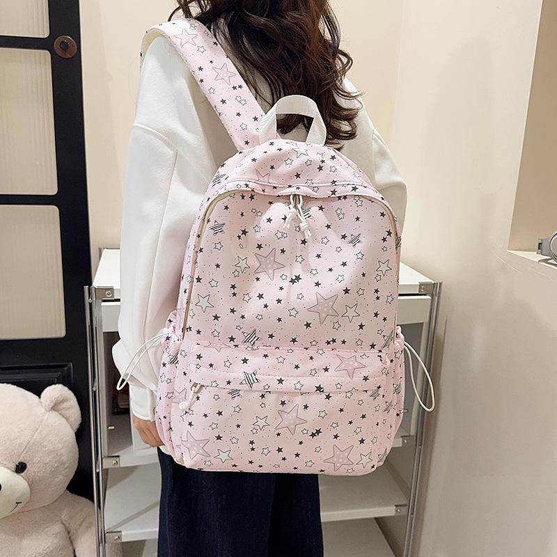 Hochwertiger, leichter, bonbonfarbener Outdoor-Rucksack - Großes Fassungsvermögen, niedliches Stern-Design