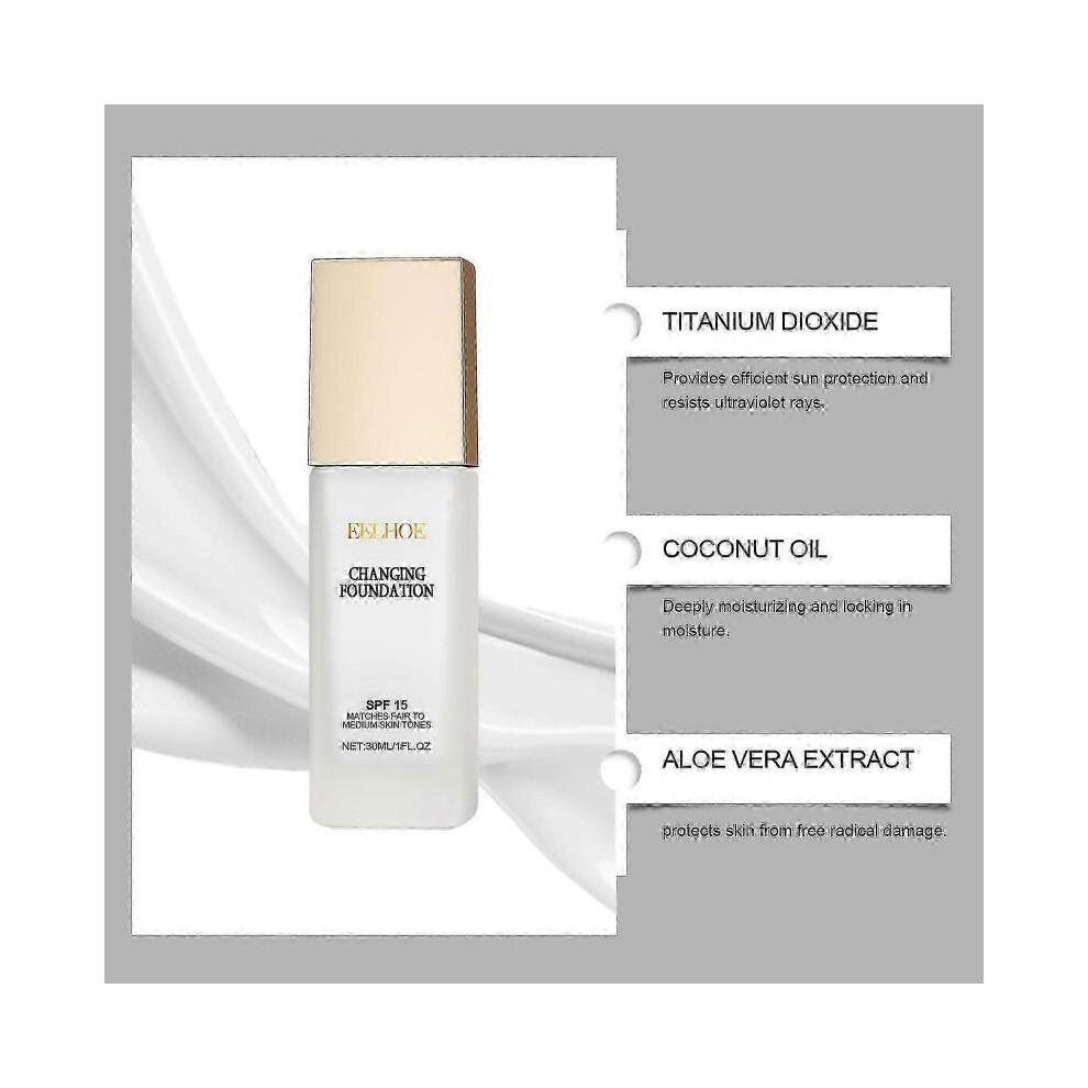 Changing Foundation Nature Colour-Changing Foundation for Women, Hydrating Magic Skin Changing Foundation, Moisturizing Light Weight Non-Greasy less