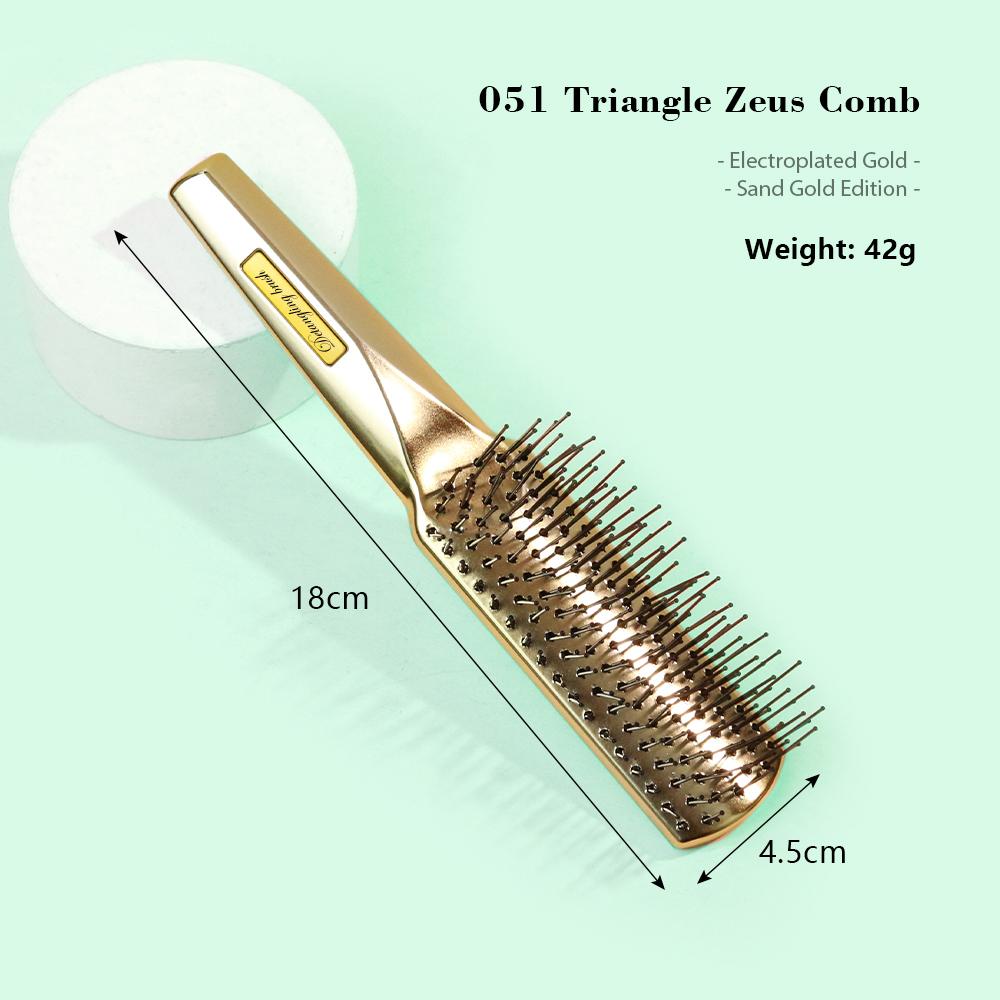 Hot Selling  Electroplated Anti Hair Loss Scalp Massage Brush Anti Static Detangling Wet Dry Hair Brush золотой