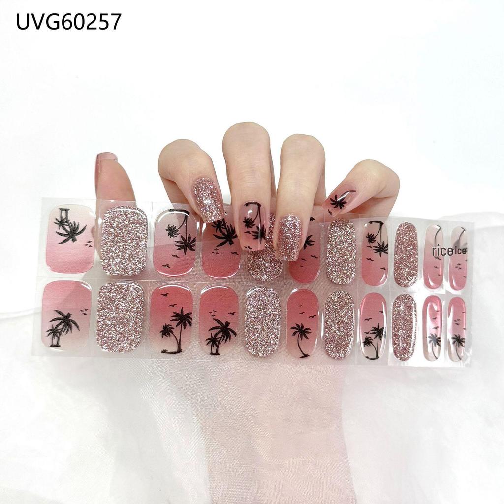Transparent Nude UV Gel Nail Art Stickers: Semi-Cured, Semi-Baked Manicure Sheets
