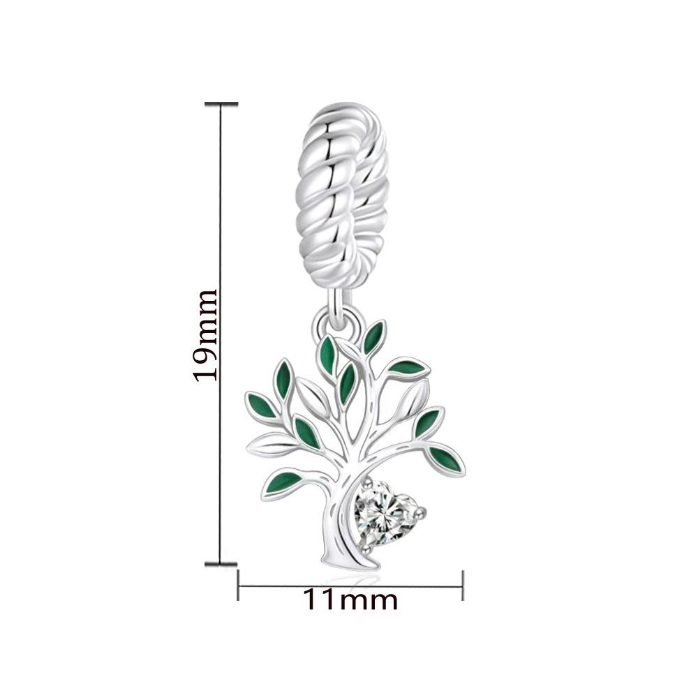 Natural Story S925 Tree of Life Dragonfly Charm Beads for DIY Bracelet Keychain Accessories