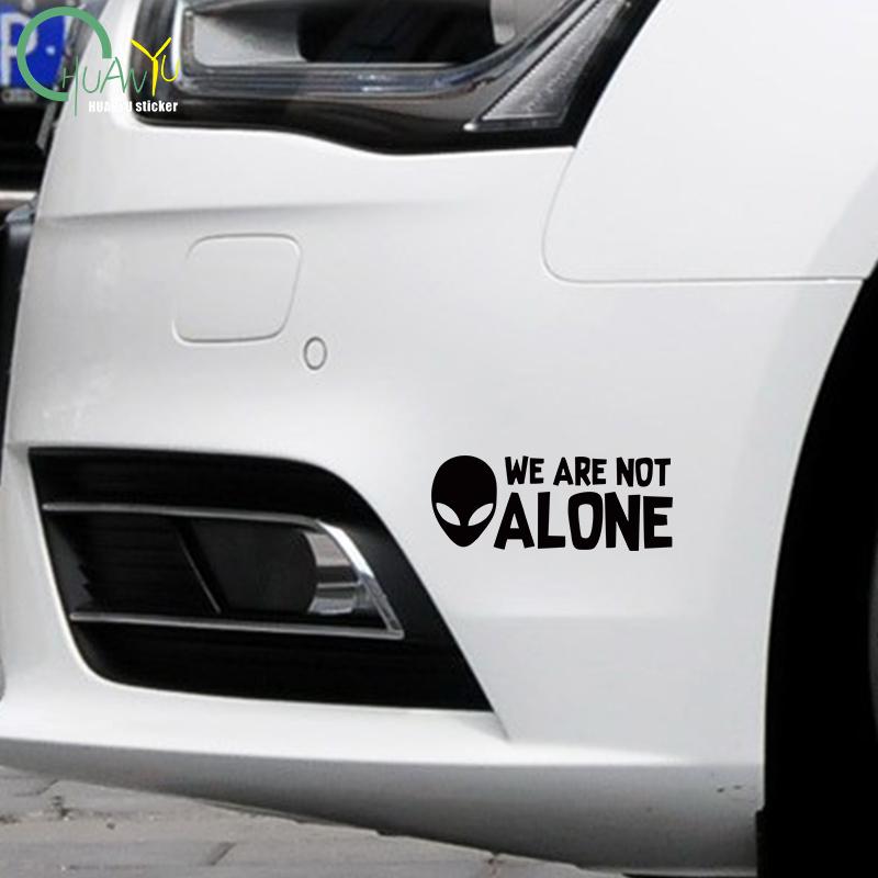 Alien Car Stickers We Are Not Alone for Auto Rear Window Bumper Scooter Body Helmet Vinyl Decals Car Accessories Decoration