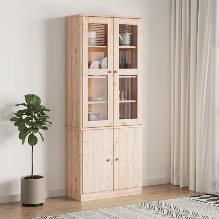 VidaXL Vitrine en verre ALTA 77x35x186,5 cm bois de pin massif 353949