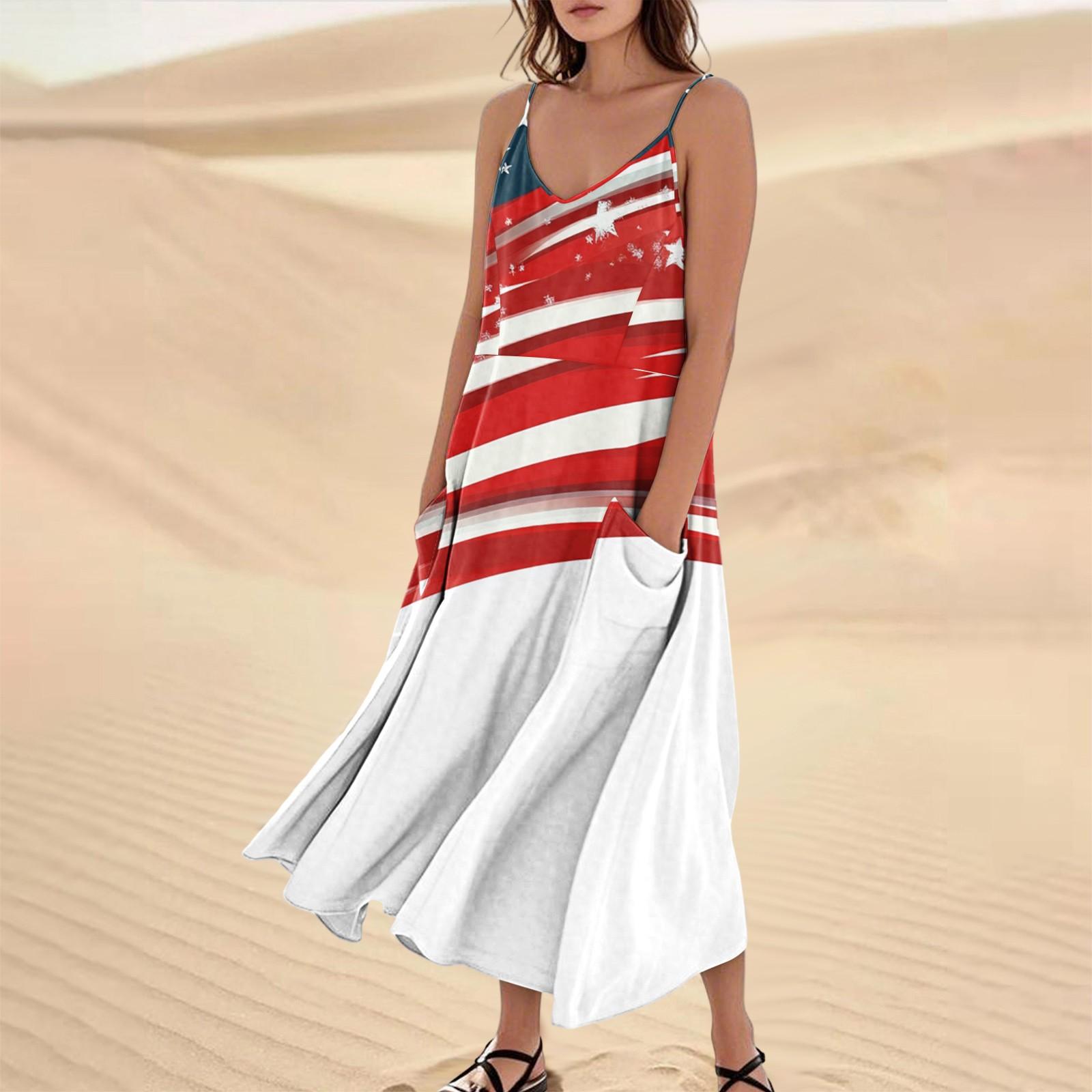 

Жіноча літня сукня Повсякденна вільна з принтом Довгі пляжні сукні для відпустки XXL білий