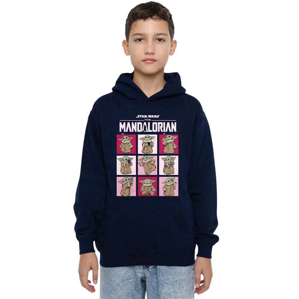 Star Wars The Mandalorian Childrens/Kids Grogu Squares Pullover Hoodie