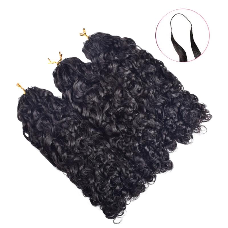 Water Wave Bone Straight Machine Double Weft Remy Grade Vietnam Hair Natural Black Double Drawn Handmade Braided Wig Bleached