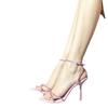 2024 Summer New High Heels Women's Temperament Rhine-diamond Cross-band Hollow Sexy Pointy Thin Heel One-line Strap Sandals