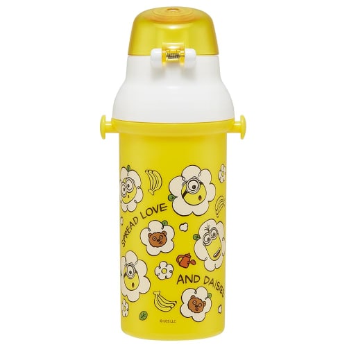 Skater Children's Water Bottle, 480ml, Direct Drinking, Plastic, One-Touch Operation, Dishwasher Safe, Made in Japan, Minion 24 Design, for Boys and G
