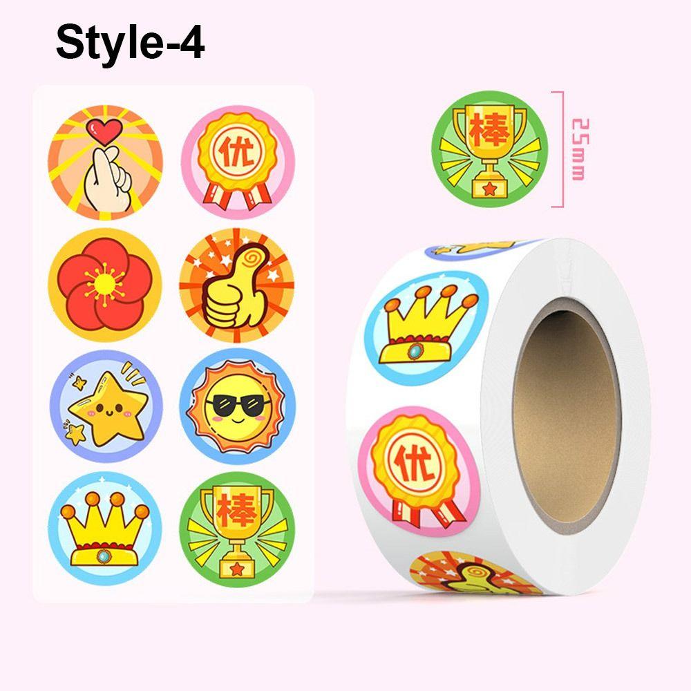 500Pcs/Roll Self-adhesive Praise Stickers Animal Reward Stickers Durable Inspirational Stickers