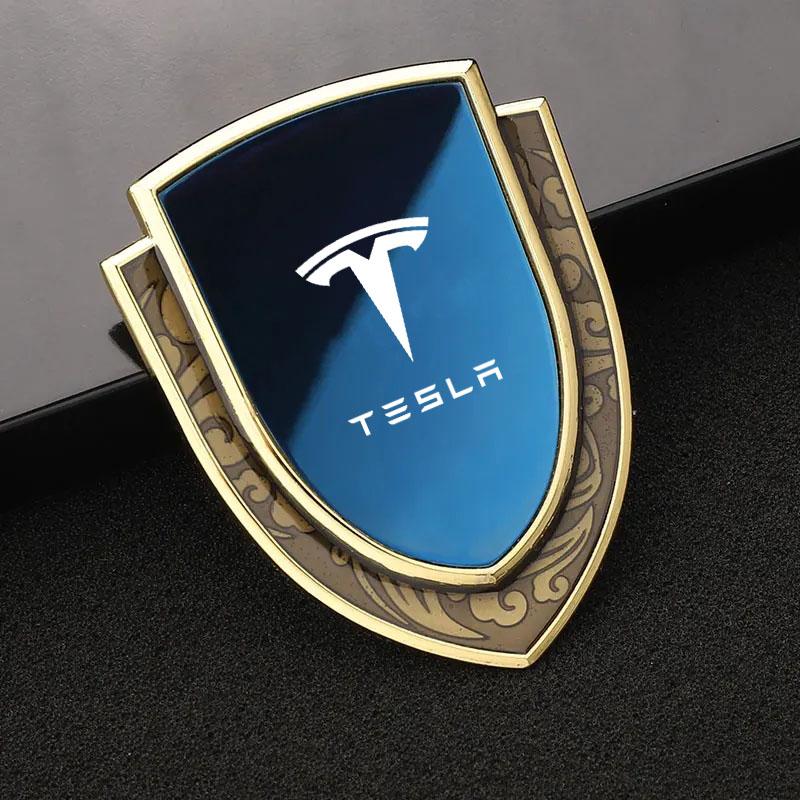 

3D Metal Car Body Fender Emblem Shield Stickers Decor Auto for Tesla Model 3 Model S Model X Y Style Roadster Auto Accessories
