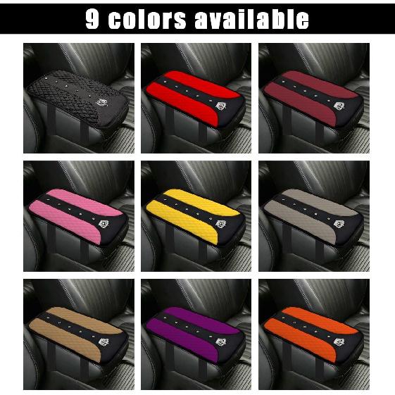 Bling Crown Car Center Console Mats, Anti-Slip And Waterproof Crystal Car Armrest Pad Protector, Universal Rustproof Armrest Decor Cushion For Cars &