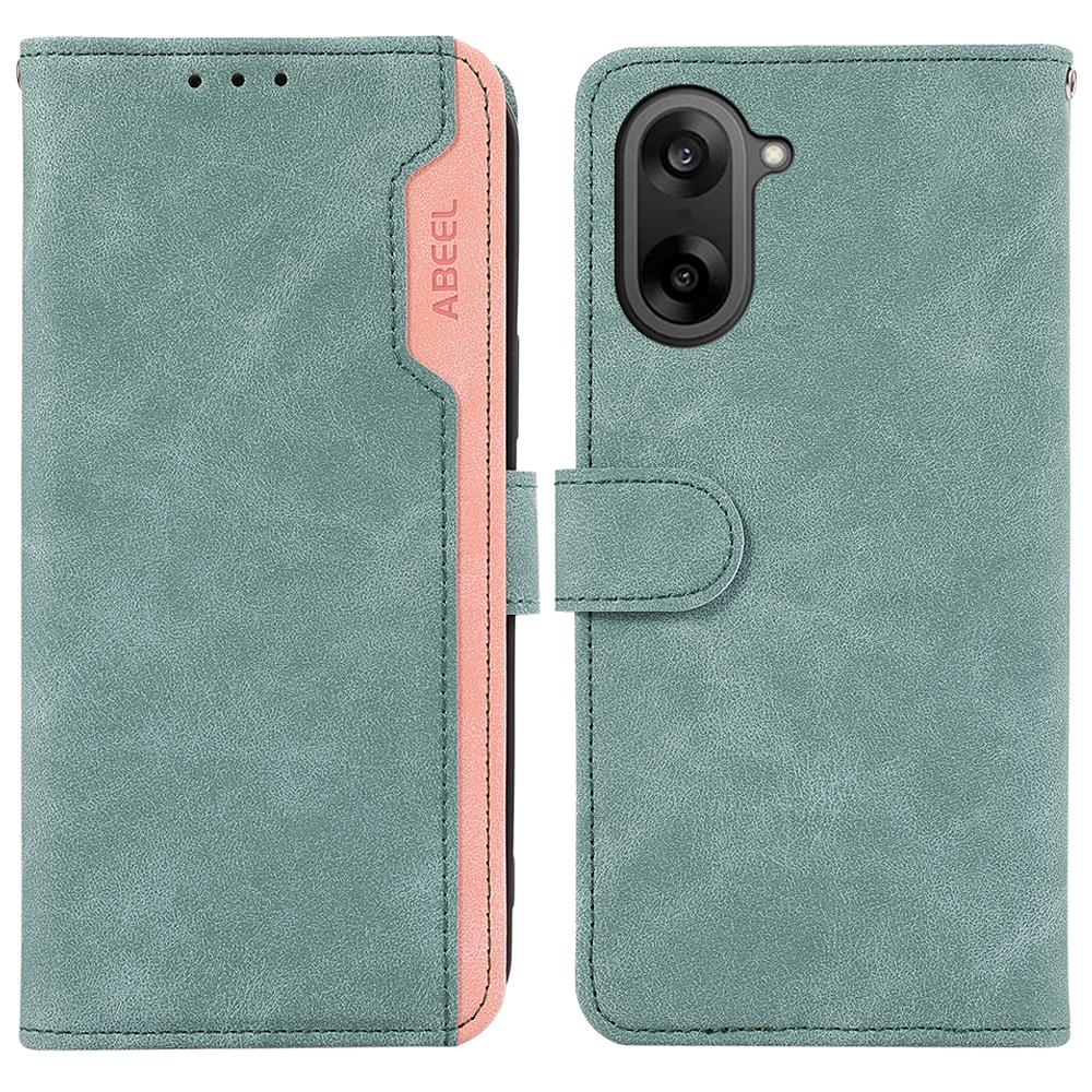 

ABEEL Чехол для OnePlus Nord CE5 5G/Ace 5 Racing 5G Кожаный откидной чехол для телефона с цветовой вставкой, блокировка RFID Baby Blue