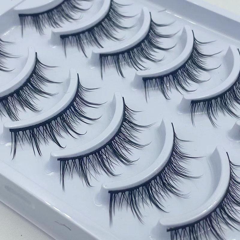 Ten Pairs of COS Little Devil Black Stem False Eyelashes: Sweet, Wild, and Curled for a Natural Look.