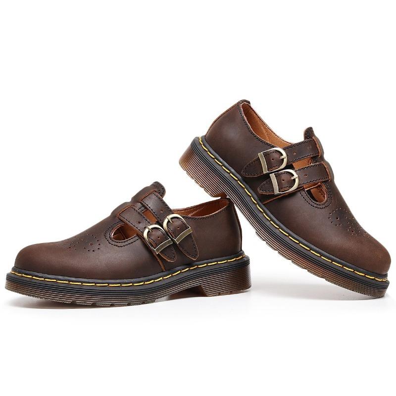 New Mary Jane shoes genuine leather low-top small leather shoes women's fashion student casual cowhide shoes