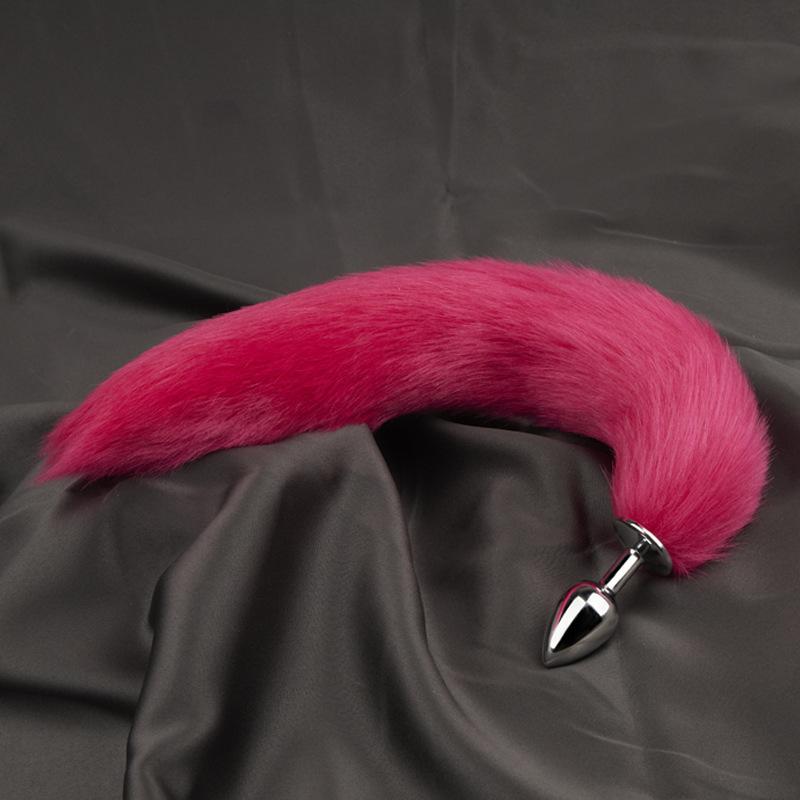 Multicolor Artificial Fox Tail Metal Butt Plug Adult Sex Sex Toy Sex Product Small Size
