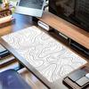 Large Multi-Size Non-Slip Rubber Base Contour, Abstract, Lines Mouse Pad, Stitched Edges Keyboard Desk Mat for School, Office, Home, Gift Fo