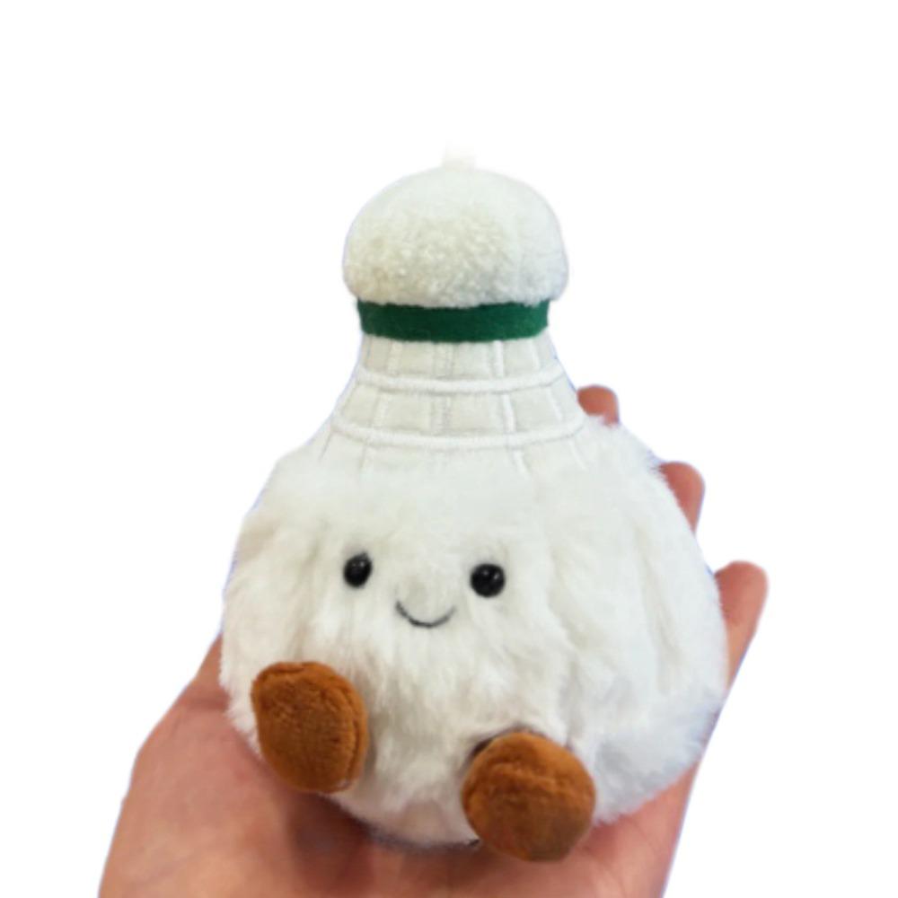 Furry Badminton Keychain Creative Bag Decor Pendant New Plush Doll  Friends Gifts